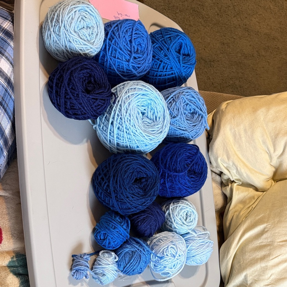 Assorted Blue Yarn Collection